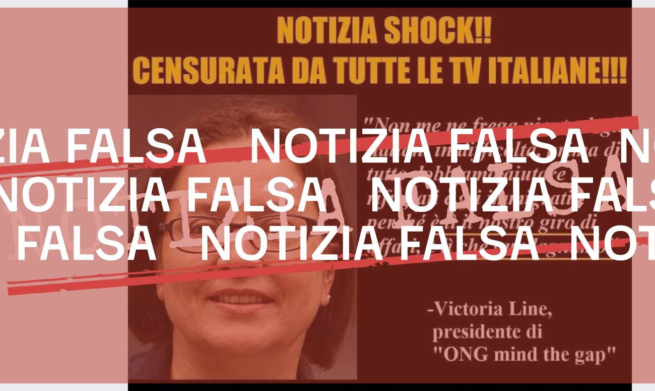 <i></i> «Victoria Line» non è la presidente di una Ong e non ha detto che se «ne frega» degli «italiani in difficoltà»