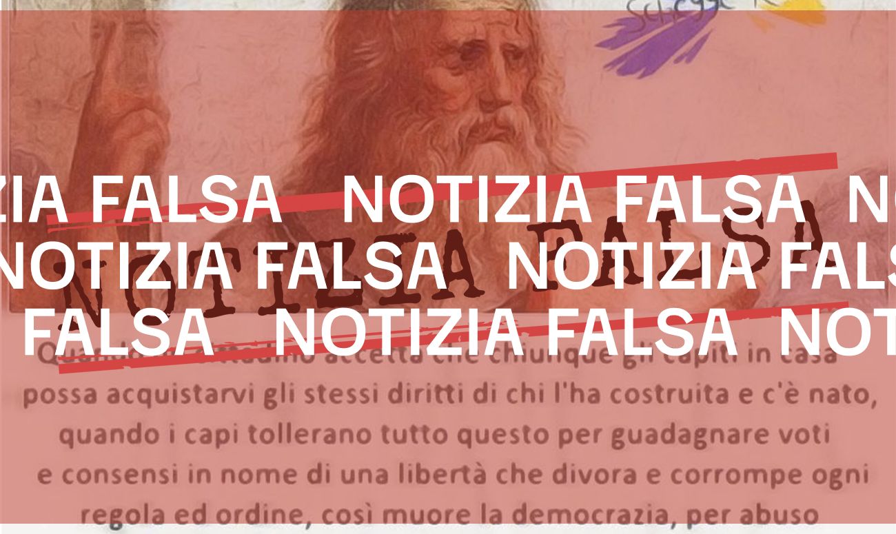 La frase xenofoba sui diritti acquisiti da chi capita «in casa» di altri non è una citazione di Platone