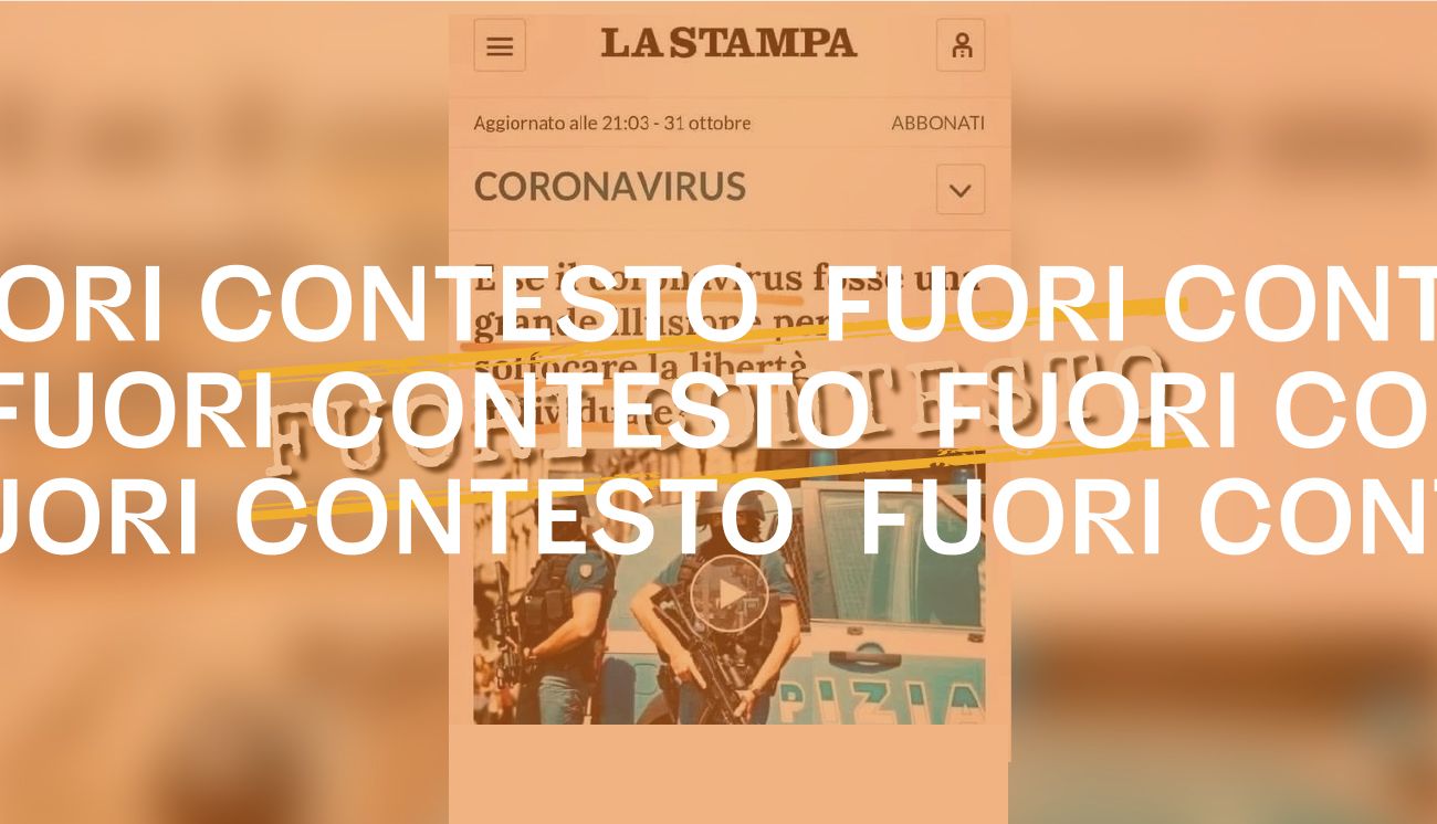 La Stampa non sostiene che la pandemia di Covid-19 sia un’illusione «per soffocare le libertà individuali»