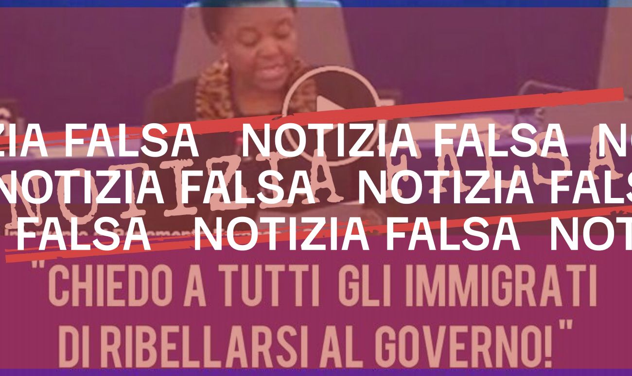 <i></i> No, Cécile Kyenge non ha detto «chiedo a tutti gli immigrati di ribellarsi al governo»