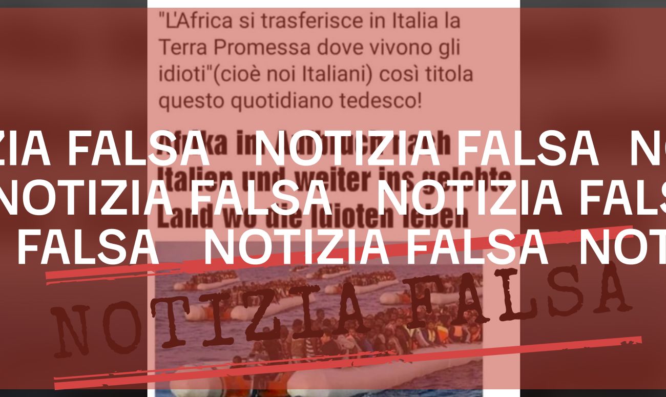 <i></i> Nessun giornale tedesco ha mai titolato «L’Africa si trasferisce in Italia, la terra promessa dove vivono gli idioti»