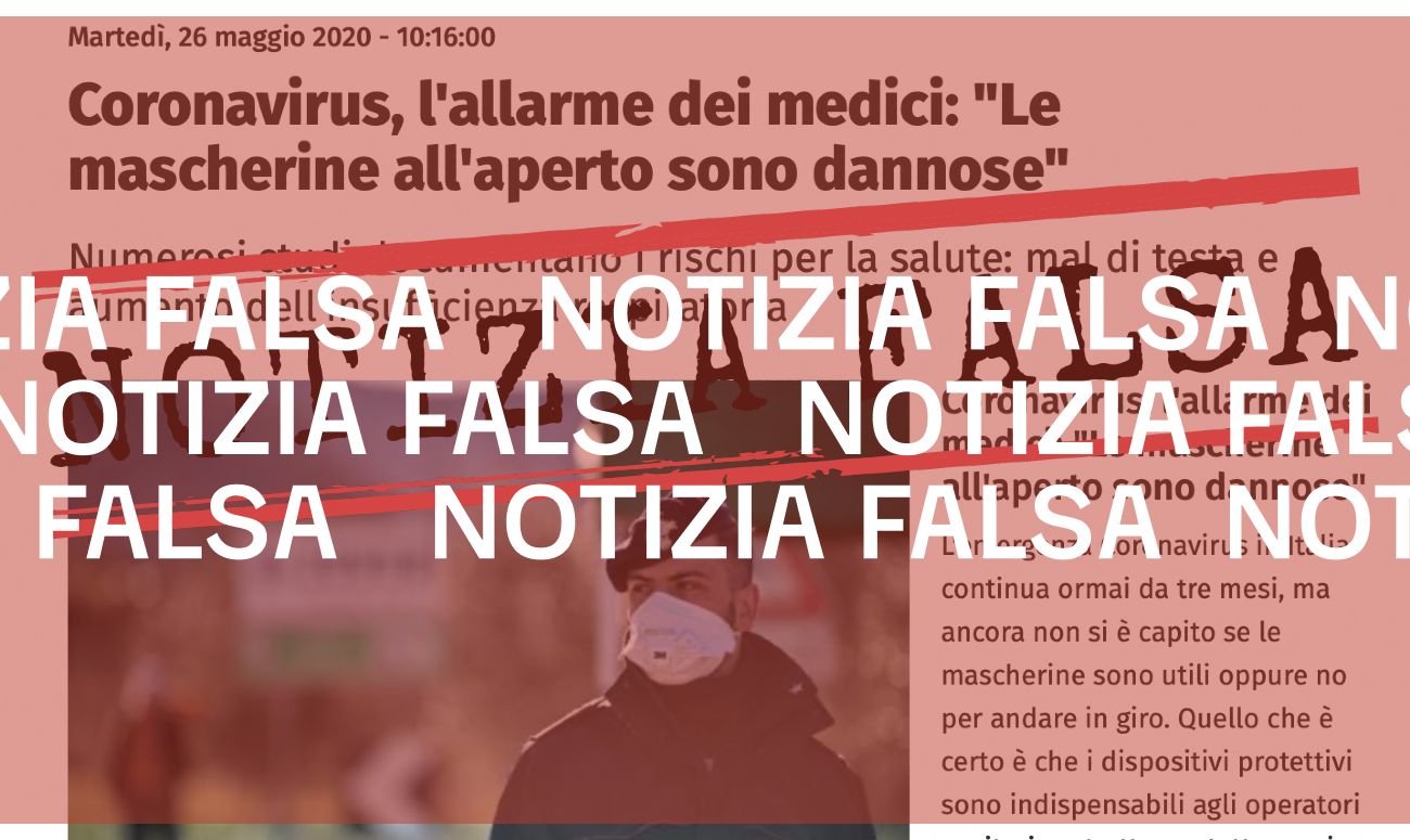 No, i medici non hanno lanciato l’allarme che «le mascherine all’aperto sono dannose»