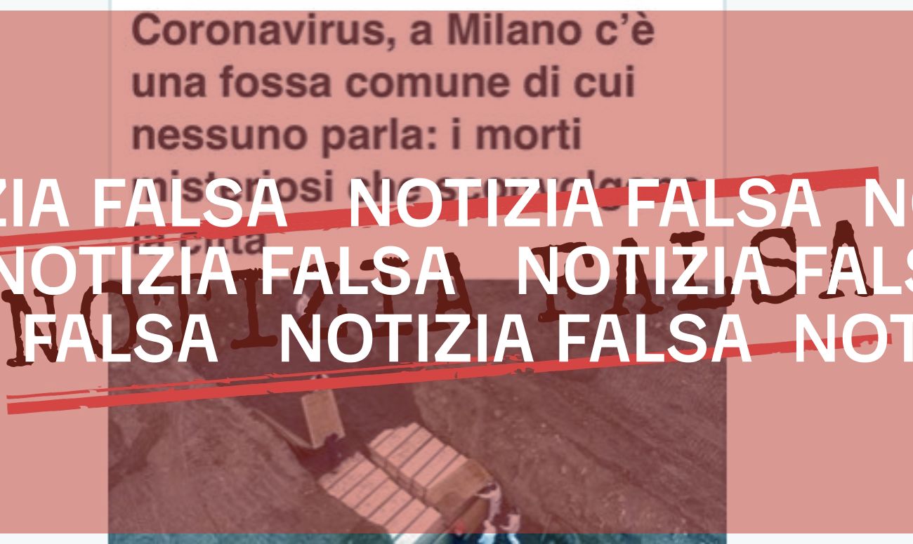 La «fossa comune» per i «morti misteriosi» a Milano non esiste e la foto è stata scattata a New York