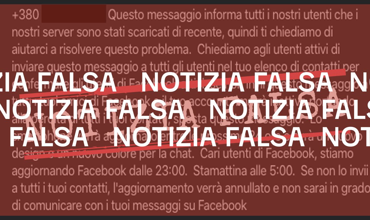 <i></i>Diffondere la catena che parla dei server «scaricati di recente» non manterrà attivo il vostro account Facebook