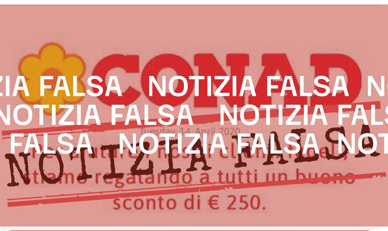 No, Conad non sta distribuendo buoni spesa gratuiti