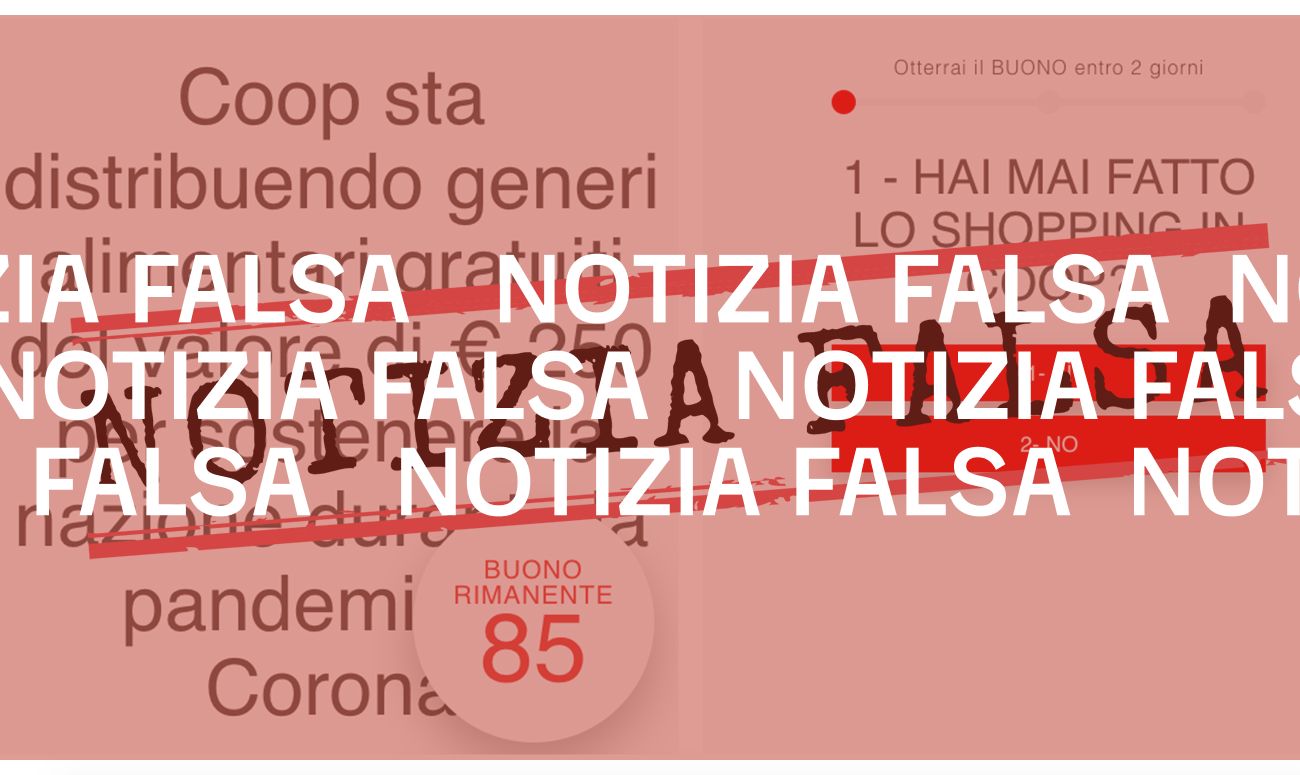 No, Coop non sta distribuendo generi alimentari gratuiti del valore di 250 euro