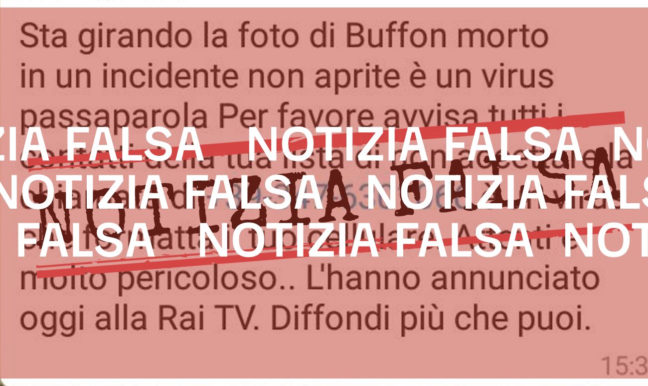 No, una foto di «Buffon morto in un incidente» non formatterà il vostro cellulare