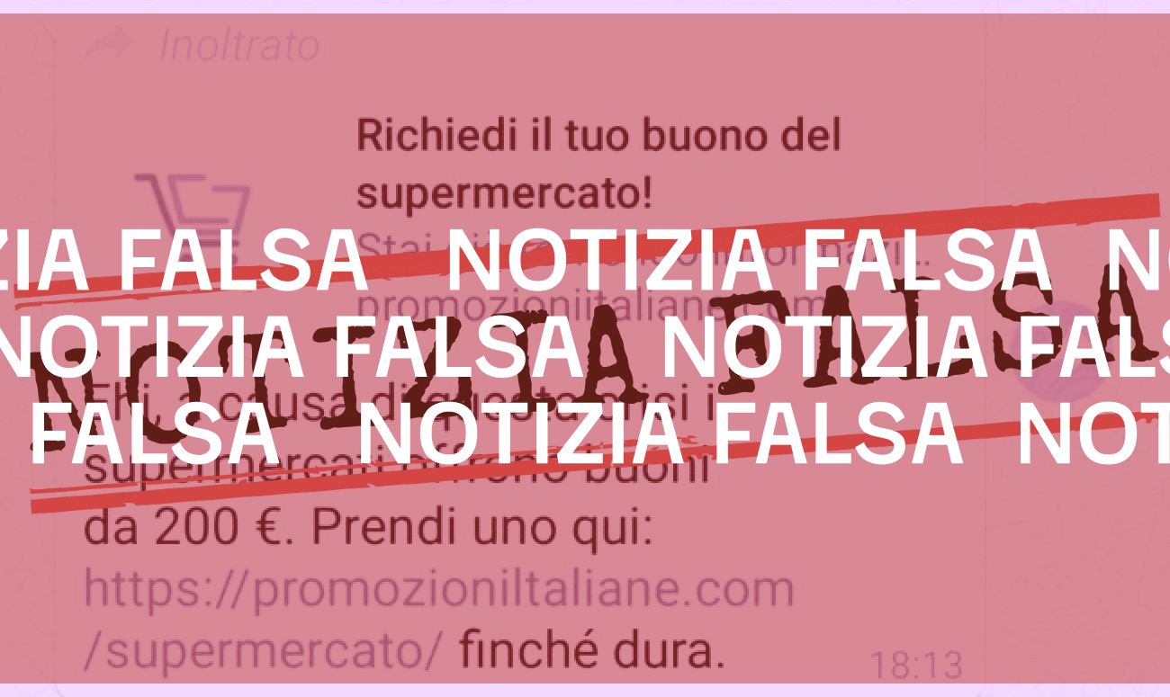 I supermercati non offrono buoni da 200€ per l’emergenza Covid-19