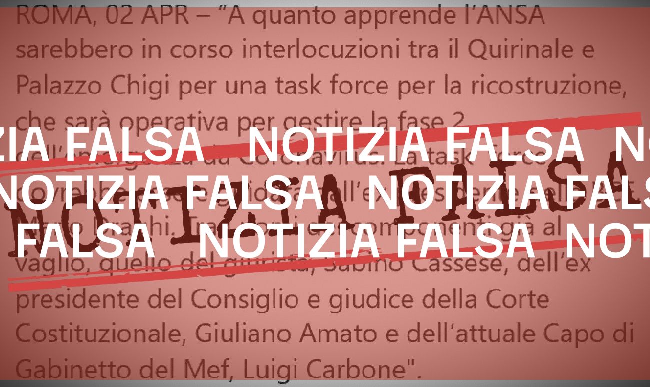 No, l’Ansa non ha pubblicato la notizia di una task force per l’emergenza coronavirus guidata da Mario Draghi