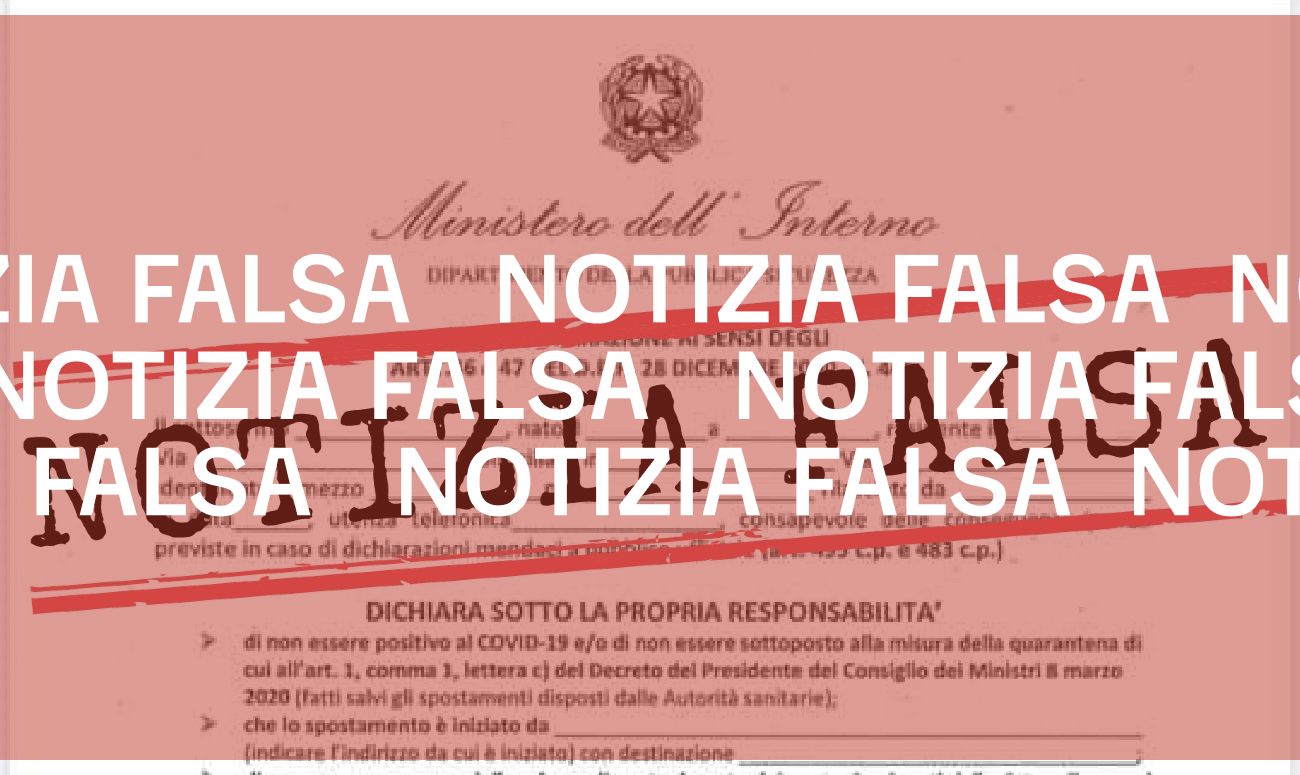 La falsa autodichiarazione per gli spostamenti durante l’emergenza Covid-19