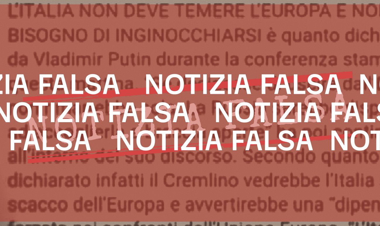 Vladimir Putin e la dichiarazione sull’Italia fuori dall’Europa