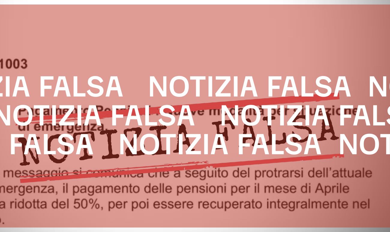 No, l’INPS non pagherà ad aprile le pensioni il 50% in meno per l’emergenza nuovo Coronavirus