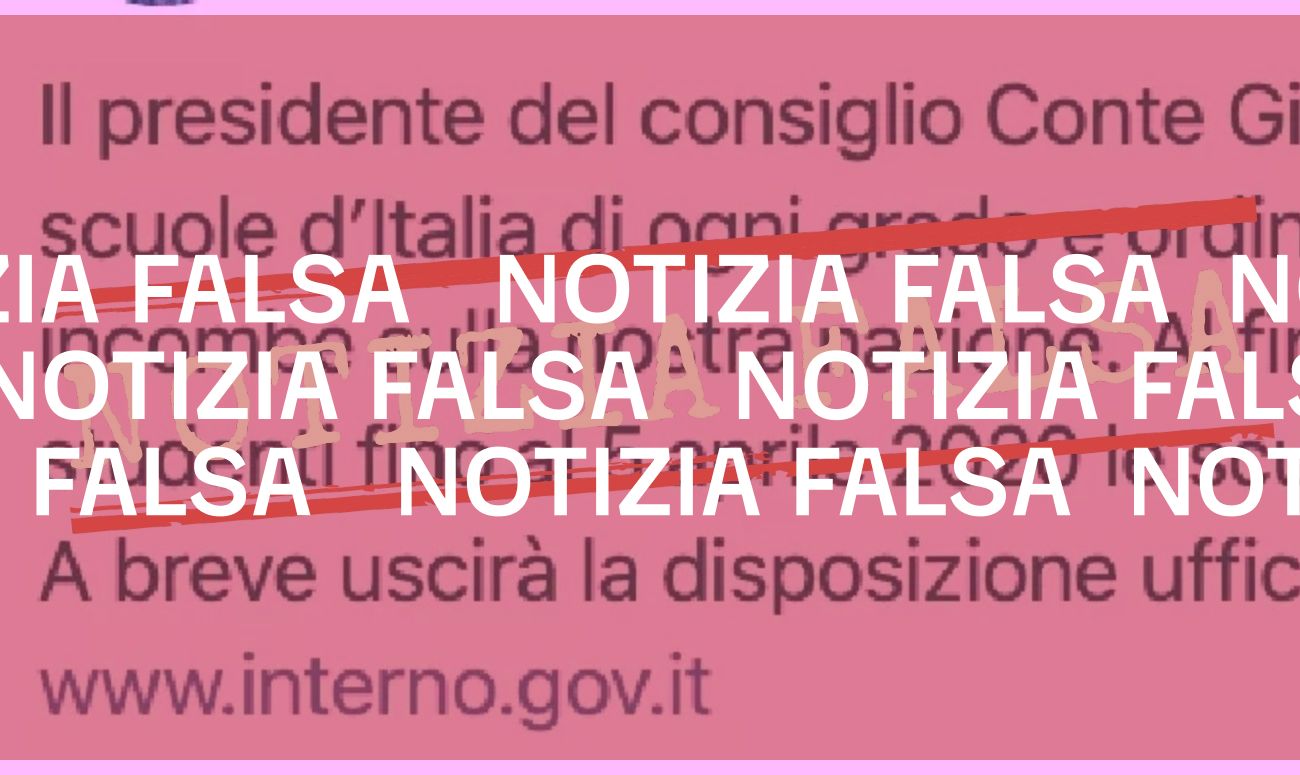 No, Conte non ha disposto la chiusura delle scuole fino al 5 aprile per il nuovo Coronavirus