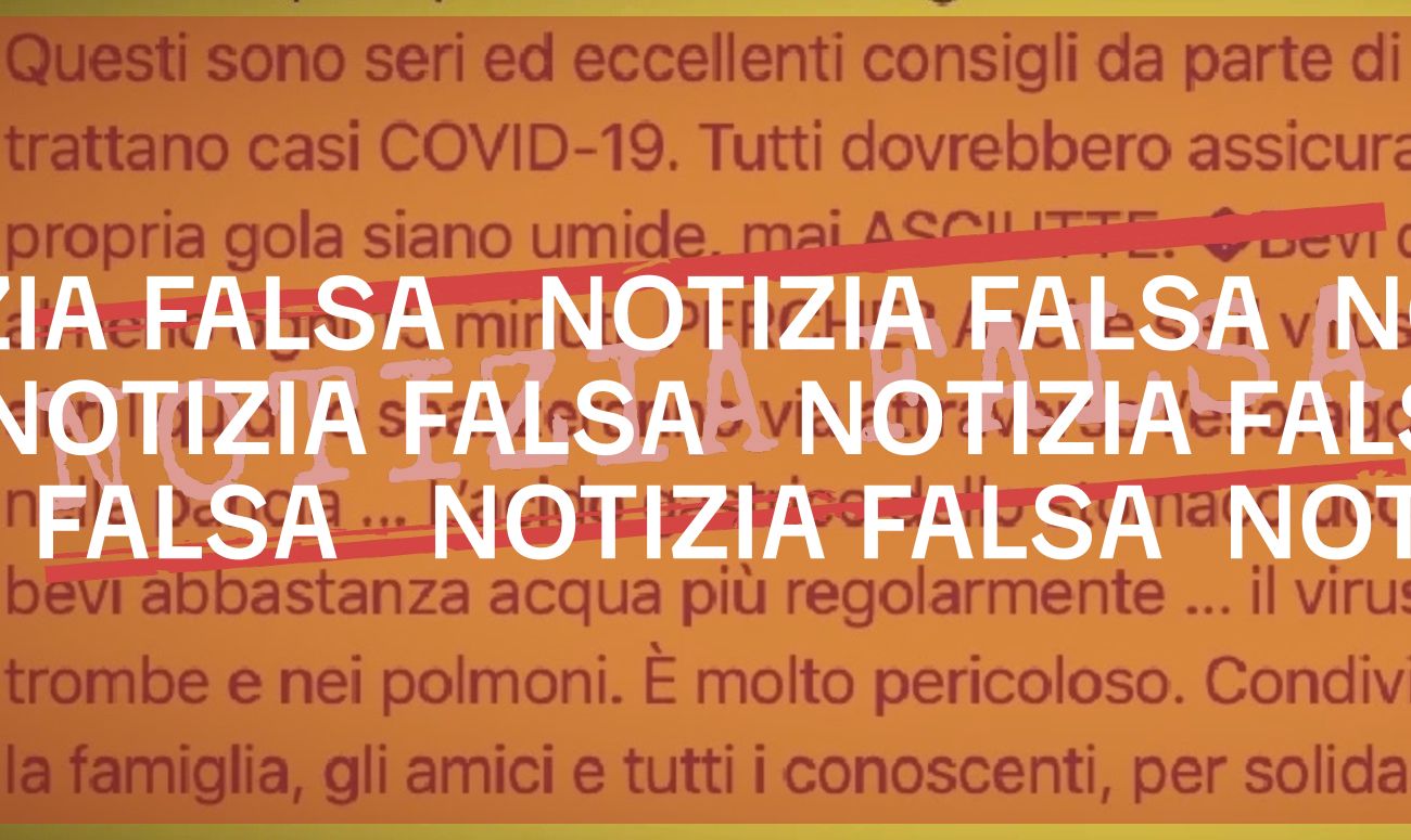 No, bere acqua ogni 15 minuti non “spazzerà via” il nuovo Coronavirus SARS-CoV-2