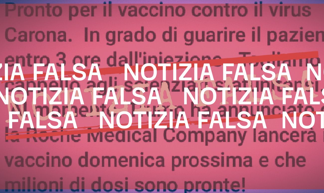 Notizia falsa: pronto il vaccino contro il nuovo coronavirus