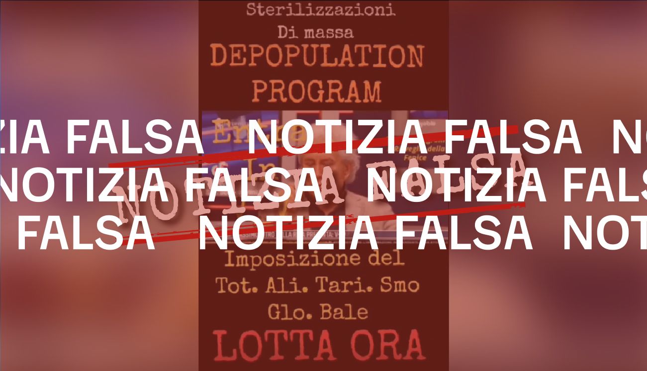 Questo video di Massimo Citro sulla “sterilizzazione di massa” contiene una serie di notizie false