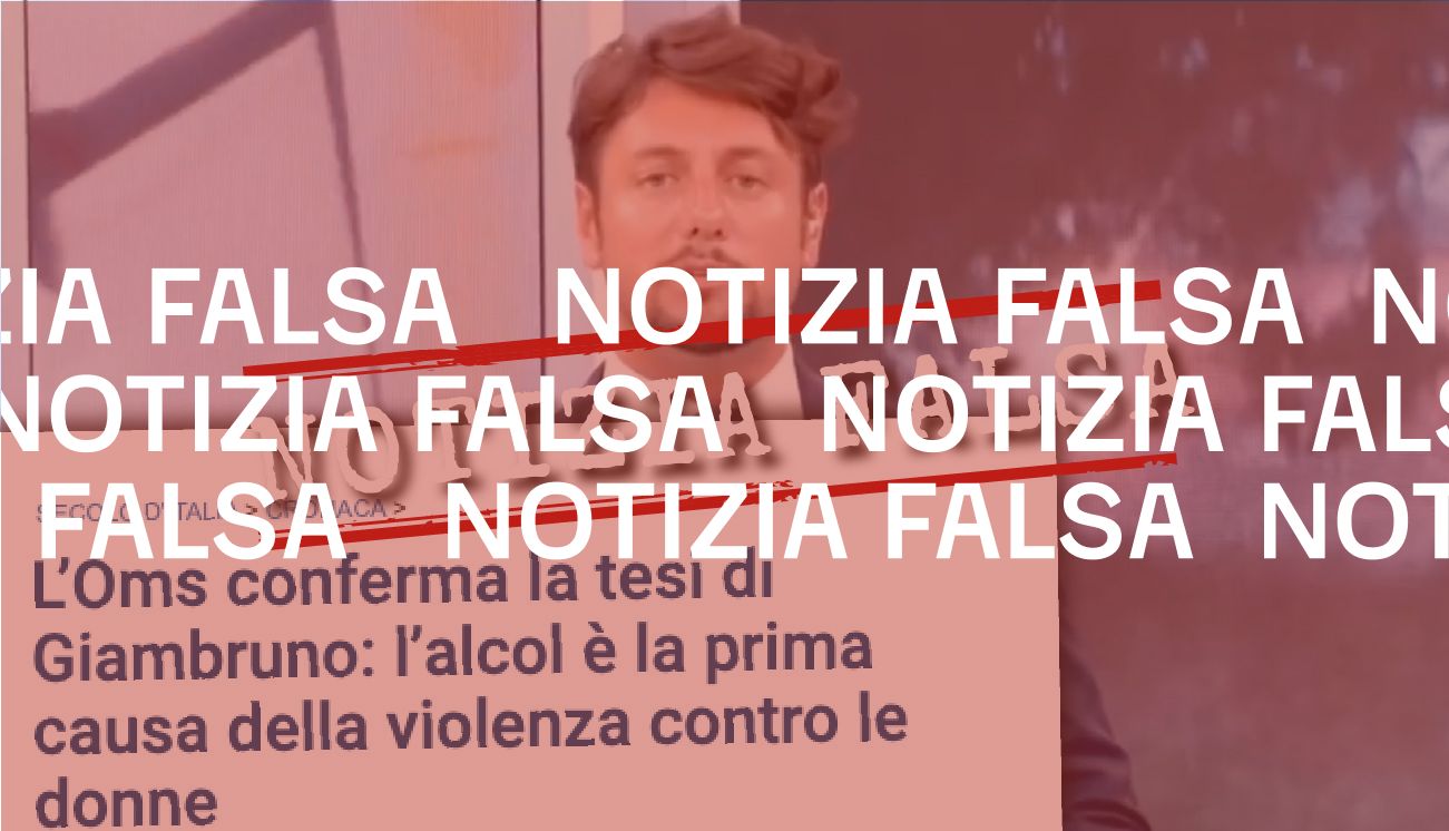 No, l’OMS non ha confermato la tesi di Giambruno su alcol e violenze sessuali