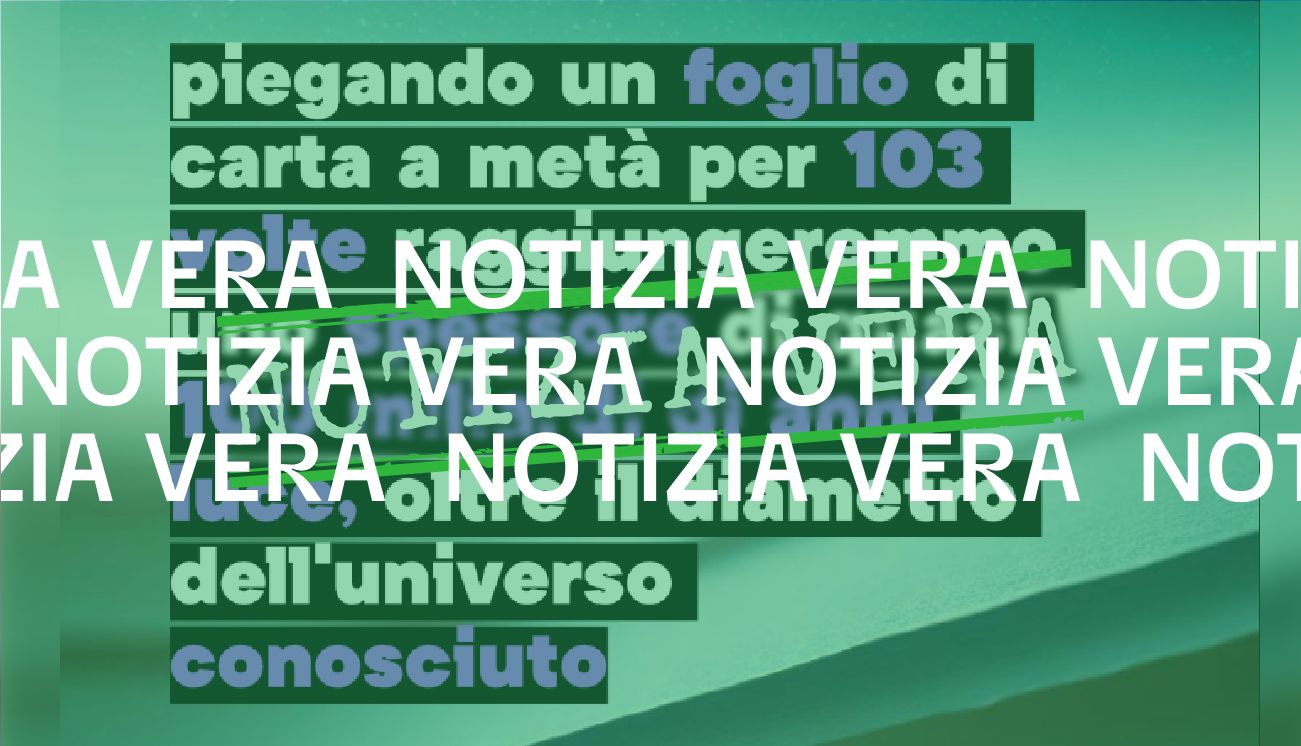 Sì, un foglio di carta piegato 103 volte supererebbe l’universo conosciuto