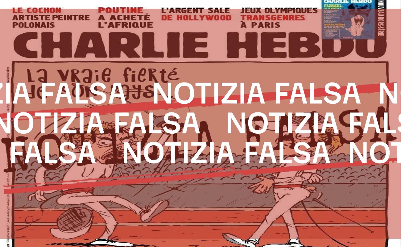 Questa copertina di Charlie Hebdo sulla schermitrice ucraina Olga Kharlan è falsa