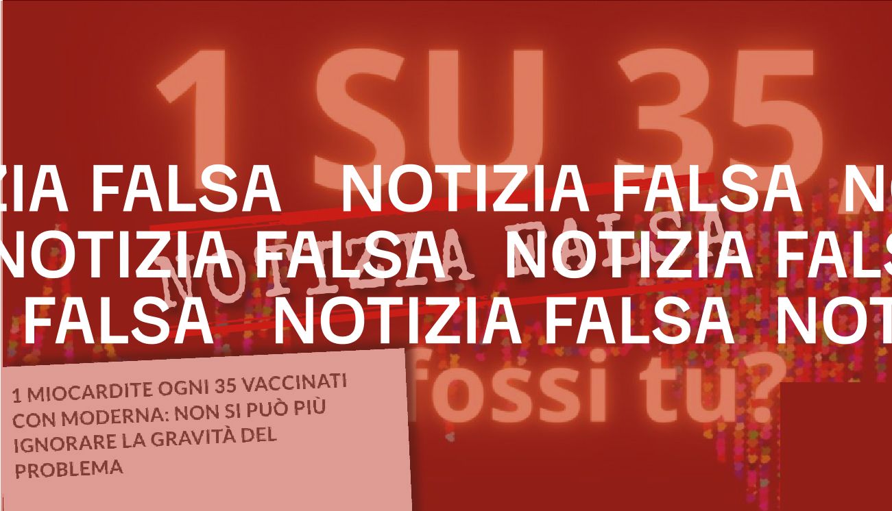 Non è vero che c’è «1 caso di miocardite ogni 35» vaccinati con Moderna