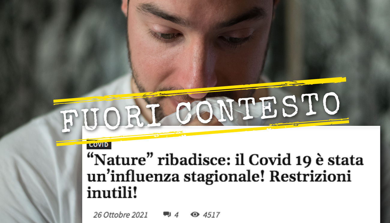 no la rivista nature non ha mai descritto la covid 19 come un influenza stagionale facta