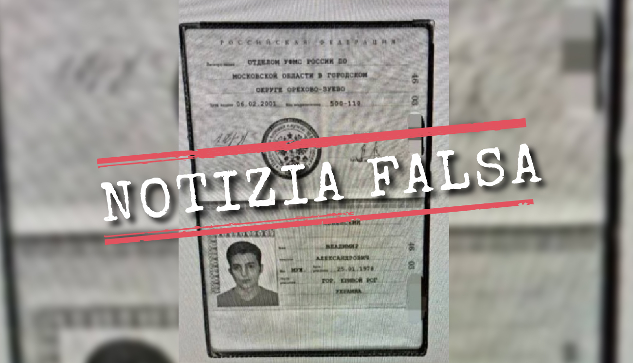 Questo passaporto russo di Zelensky è falso