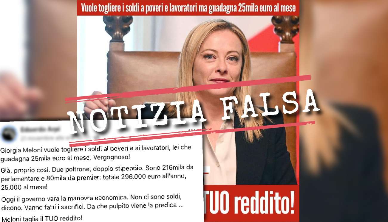 Giorgia Meloni non riceve un doppio stipendio, sia da deputata che da  presidente del Consiglio - Facta