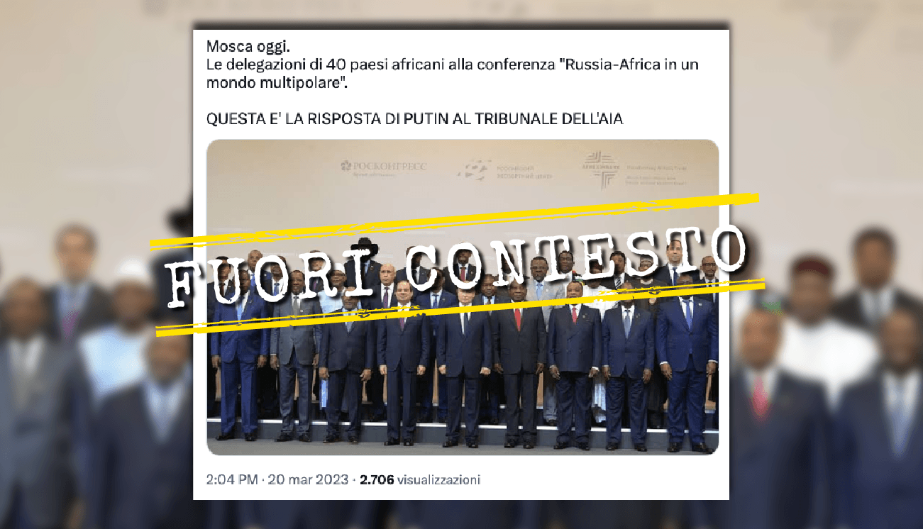 Questa foto di Putin con i capi di Stato africani è di quasi quattro anni fa Questa foto di Putin con i capi di Stato africani è di quasi quattro anni fa