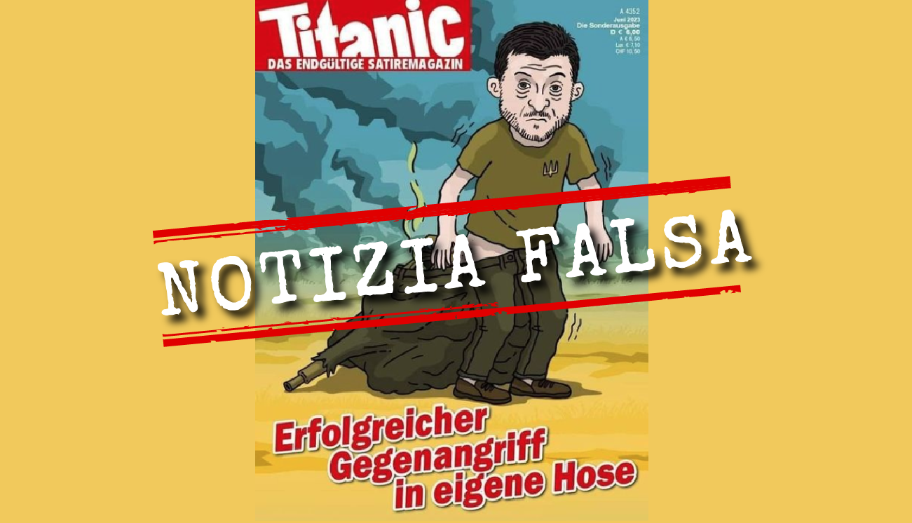 Nein, das deutsche Magazin Titanic hat dieses Cover gegen den ukrainischen Angriff nicht veröffentlicht