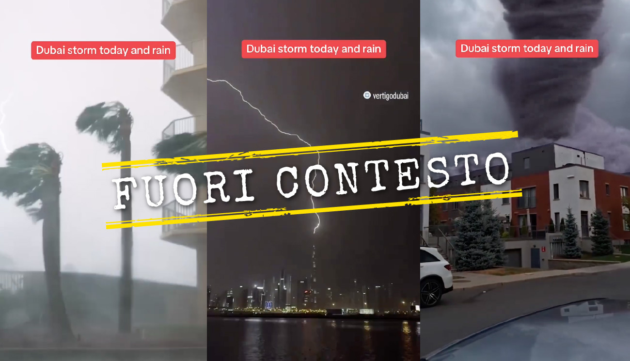 Questo filmato virale sulle alluvioni negli Emirati Arabi contiene molte scene fuorvianti