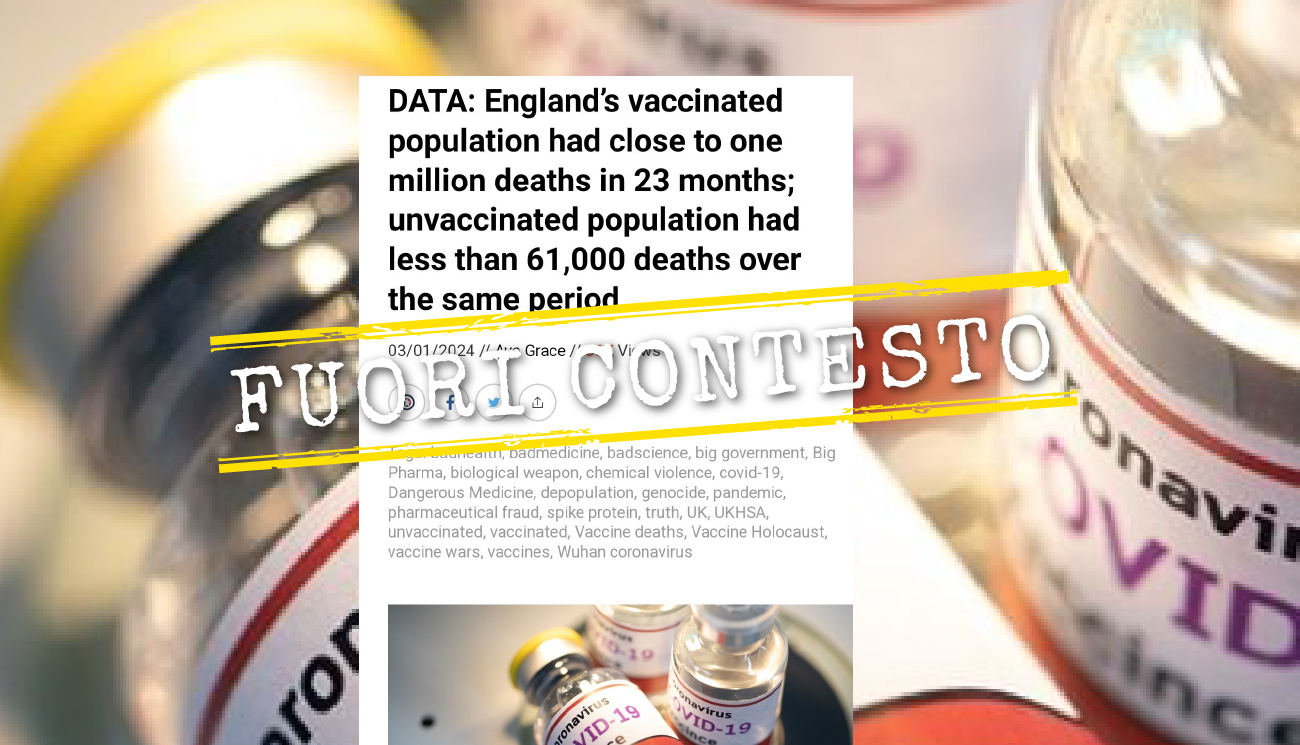 No, nel Regno Unito non sono morte oltre 1 milione di persone a causa del vaccino anti Covid