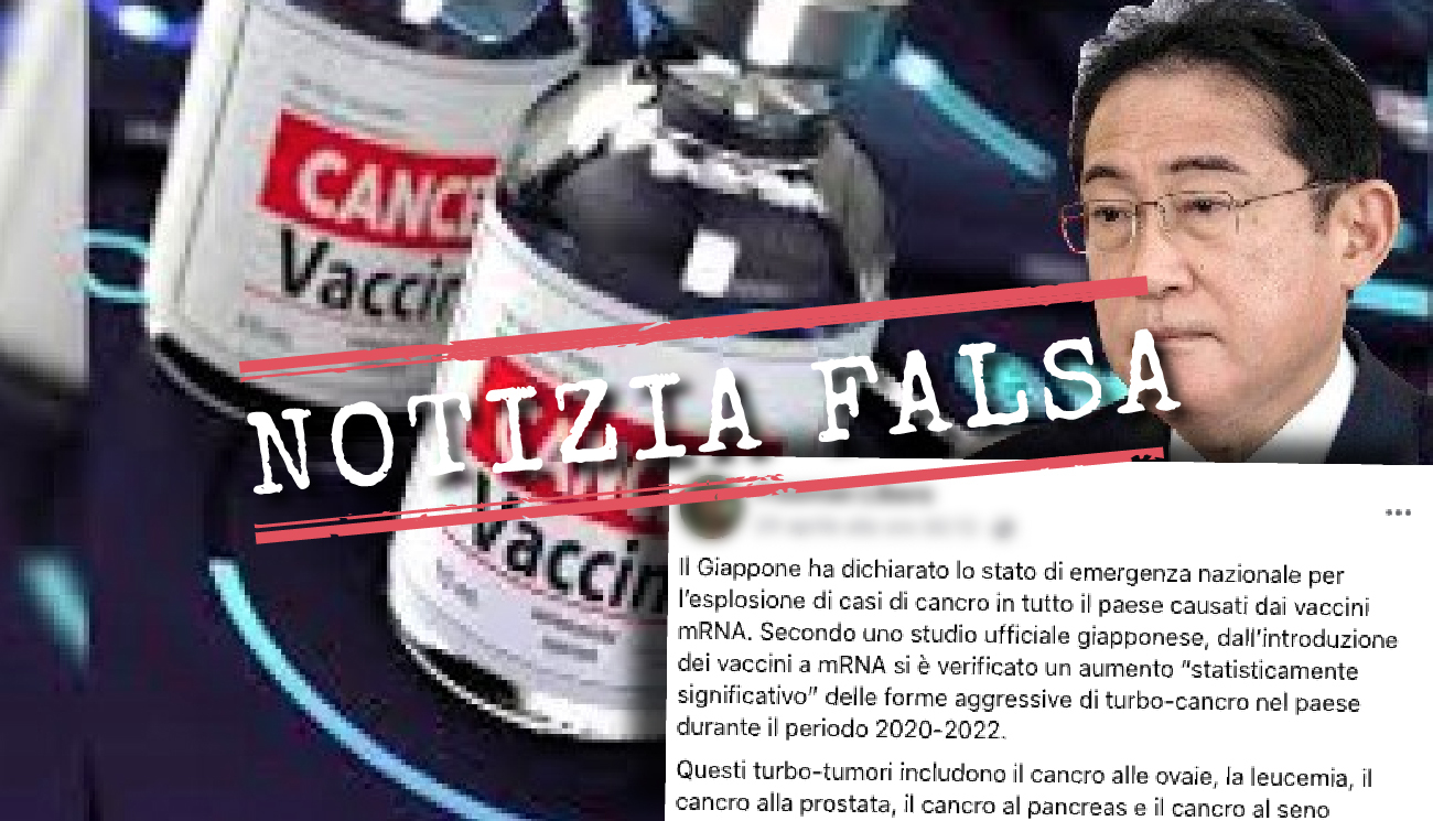 Il Giappone non ha dichiarato lo stato di emergenza per «l’esplosione» di tumori causati dai vaccini anti Covid