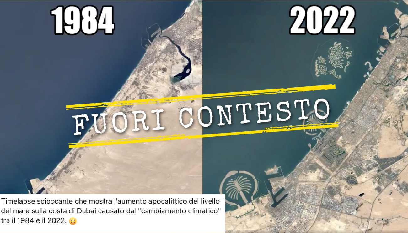 Queste immagini satellitari della costa di Dubai non smentiscono l’innalzamento dei mari