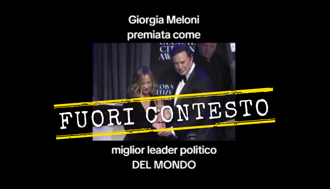 No, Giorgia Meloni non è stata premiata come «miglior leader politico del mondo»