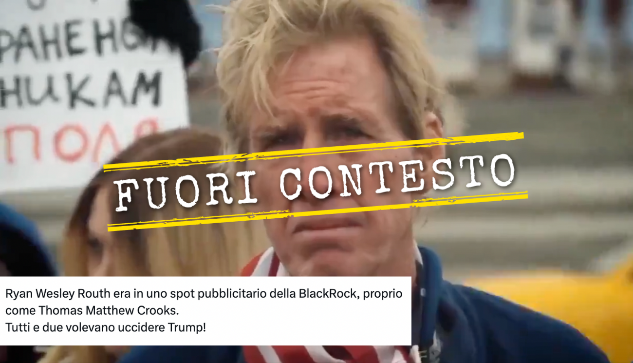 Questo non è uno spot di BlackRock con l’uomo accusato del secondo attentato contro Trump