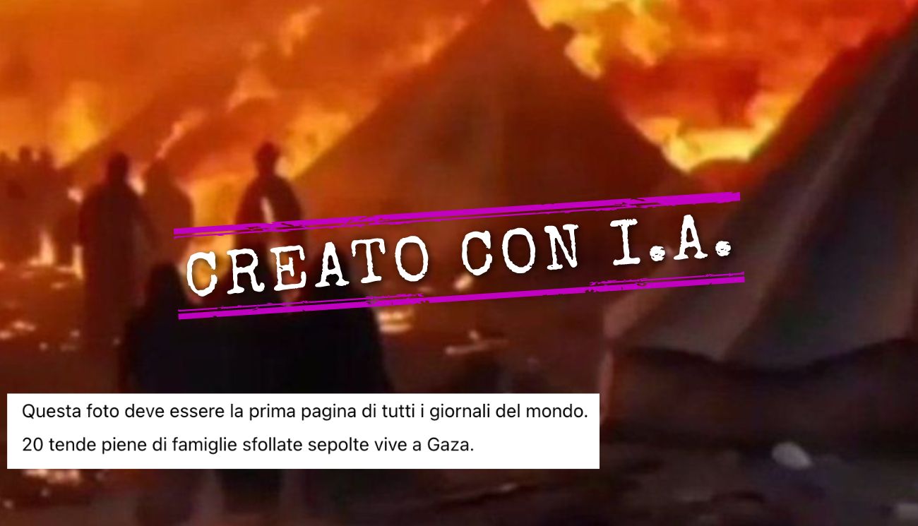 Queste tende in fiamme piene di profughi a Gaza non sono reali